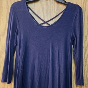 Navy Blue Long Sleeve Top